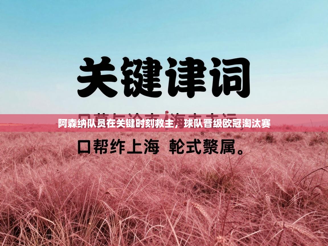 阿森纳队员在关键时刻救主，球队晋级欧冠淘汰赛  第1张