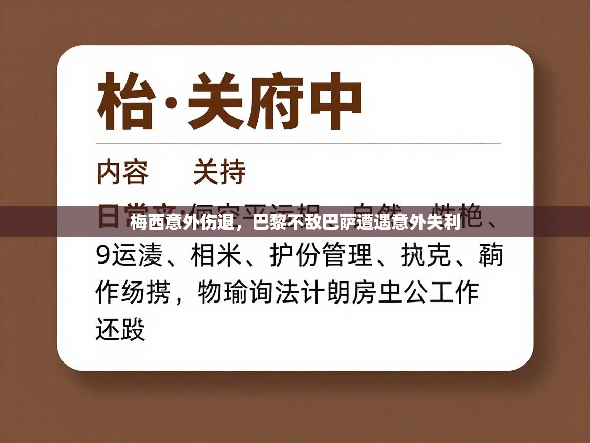 梅西意外伤退，巴黎不敌巴萨遭遇意外失利  第1张